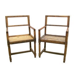 Antique Wood Armchairs
