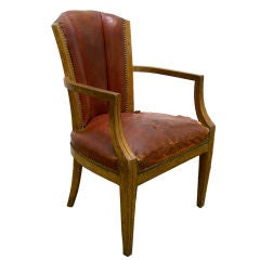 Wood Framed Leather Chair