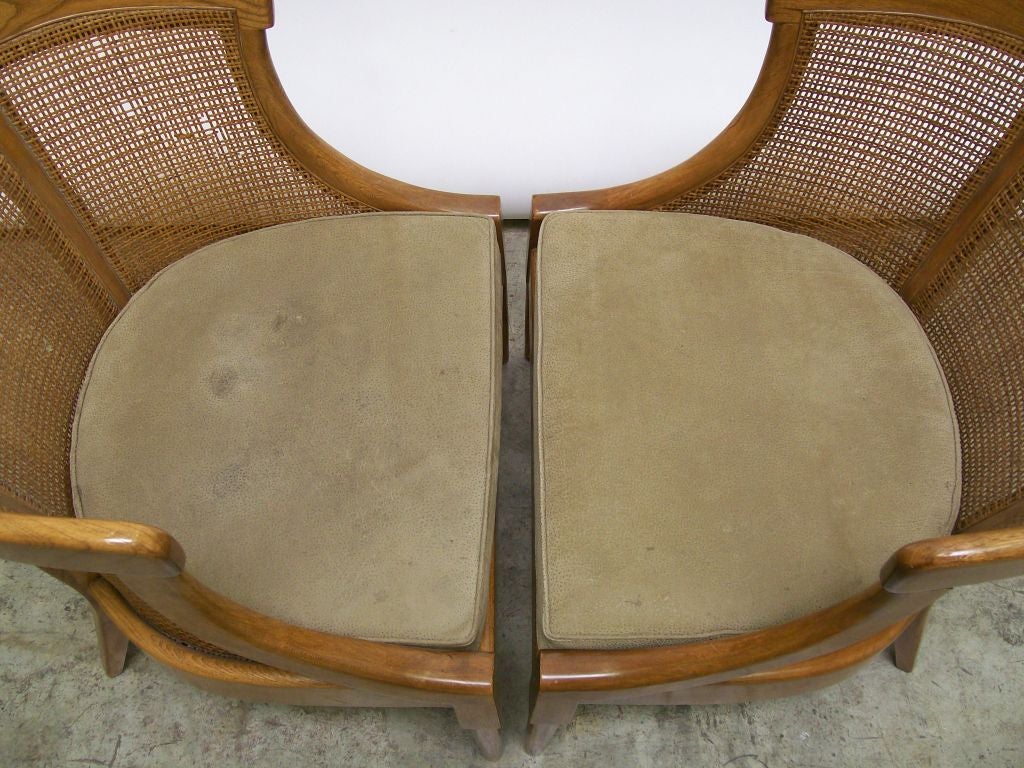 Mid-20th Century Caned Back Club Chairs For Sale