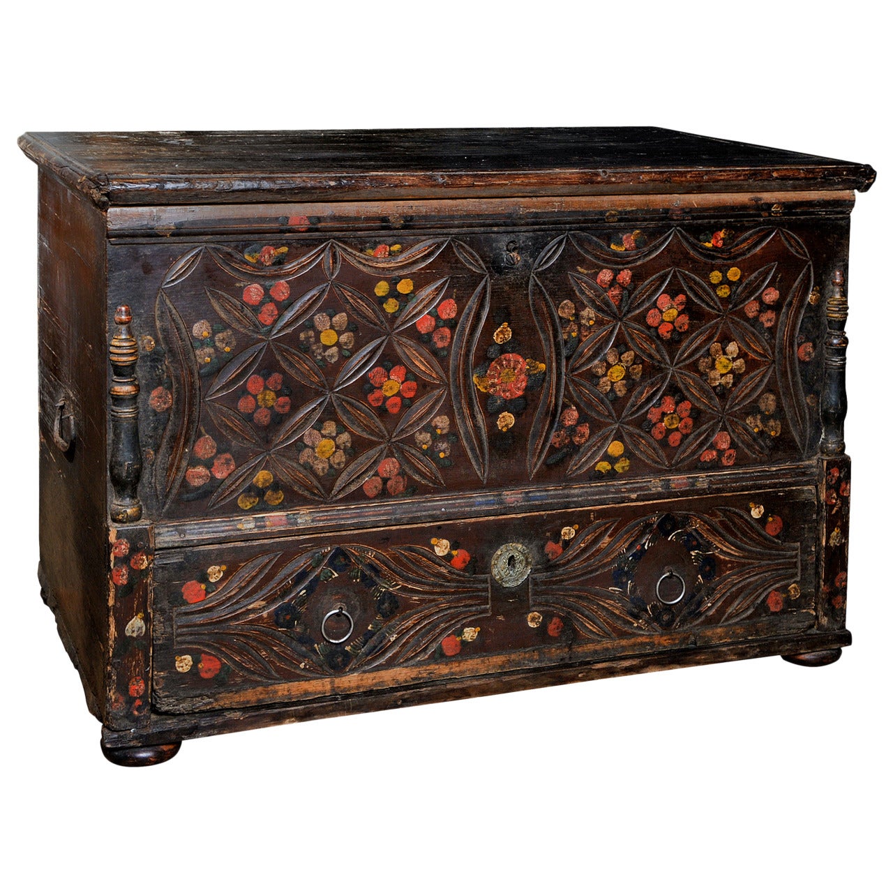 Pine Marriage Chest For Sale