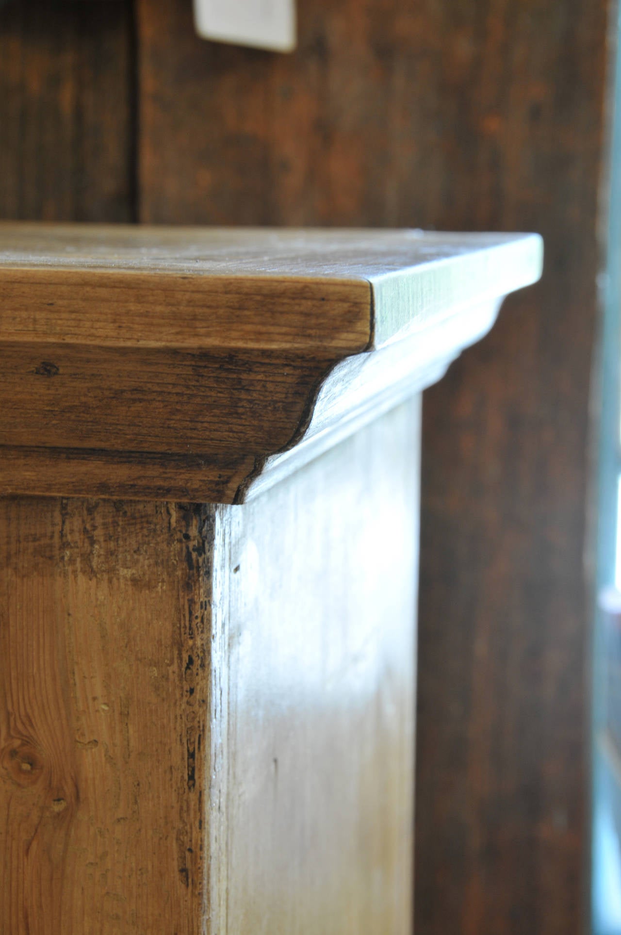 French Antique Pine Bread Cupboard In Good Condition In Georges Mills, NH