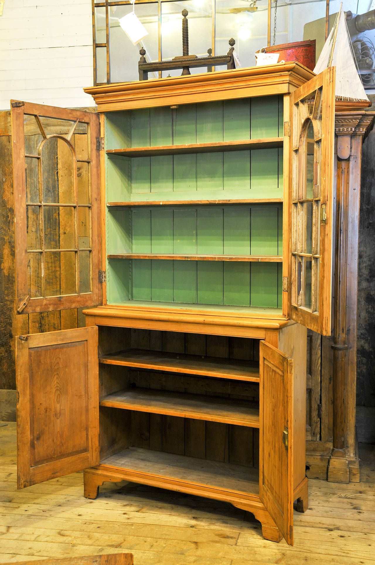 Pine Step Back Bookcase