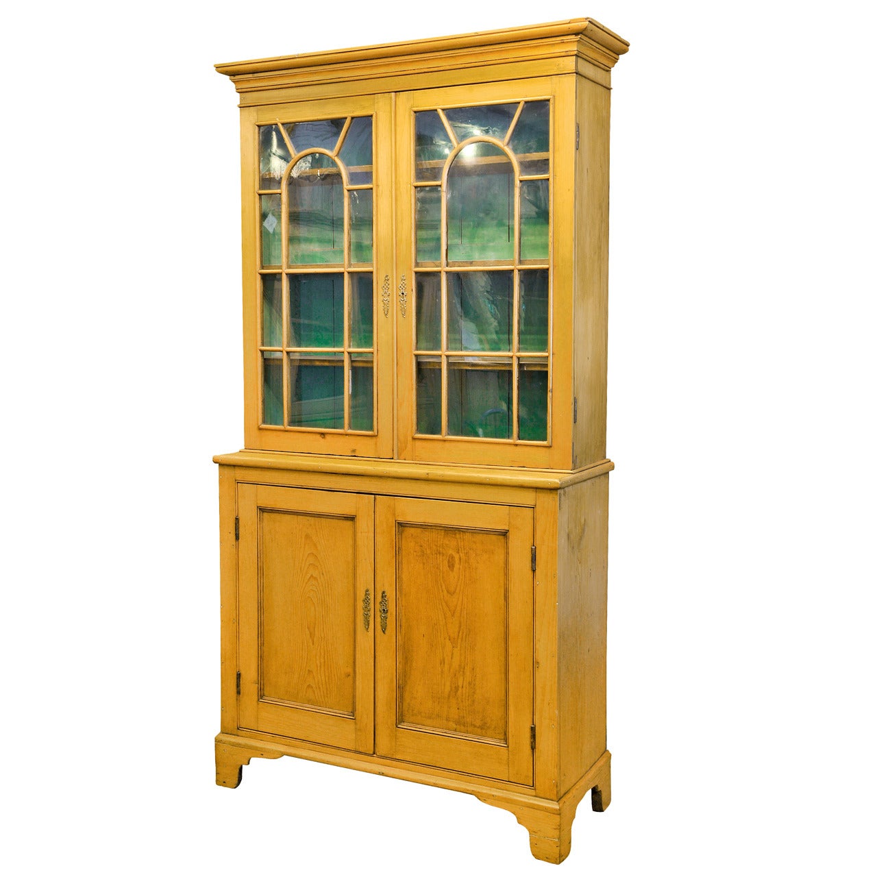 Pine Step Back Bookcase For Sale