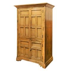 Antique Irish Pine Four-Door Housekeeping Cupboard