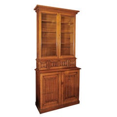 Victorian Oak Step Back Library Bookcase