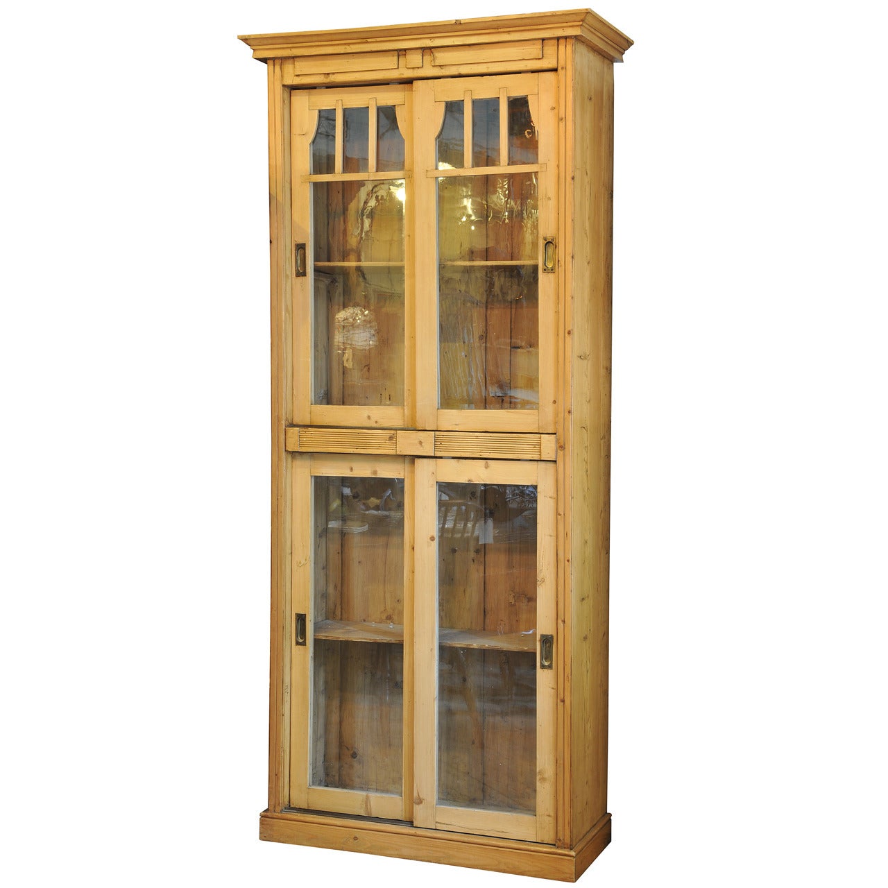 Tall Antique Pine Pantry Cupboard