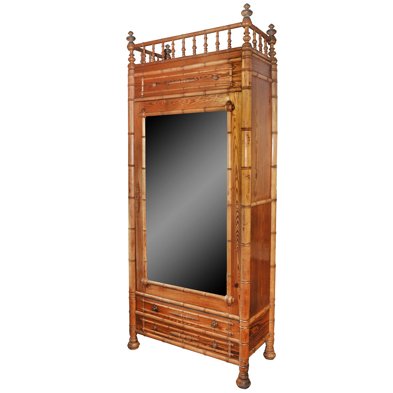 Faux Bamboo French Armoire