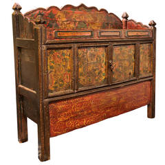 Tibetan Two-Door, Hand-Painted Cabinet 6
