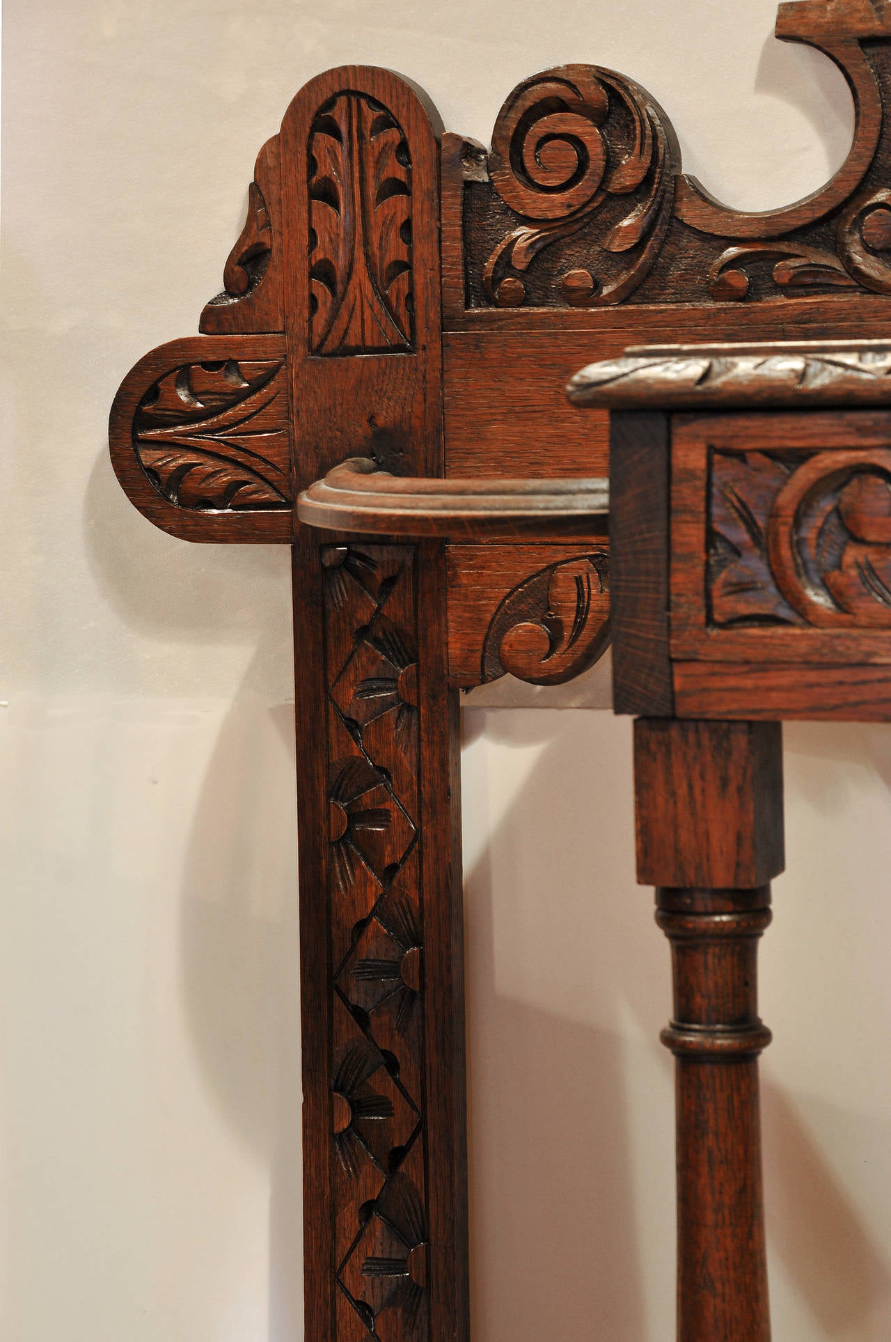 American Victorian Carved Hall Stand