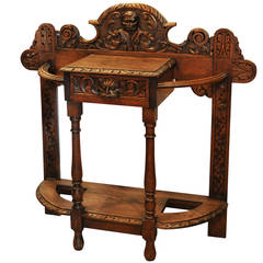 Antique Victorian Carved Hall Stand