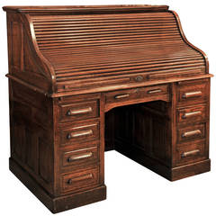 Vintage Oak Roll-Top Desk