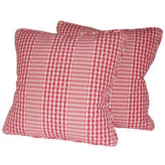 Pair of Red Gingham Pillows