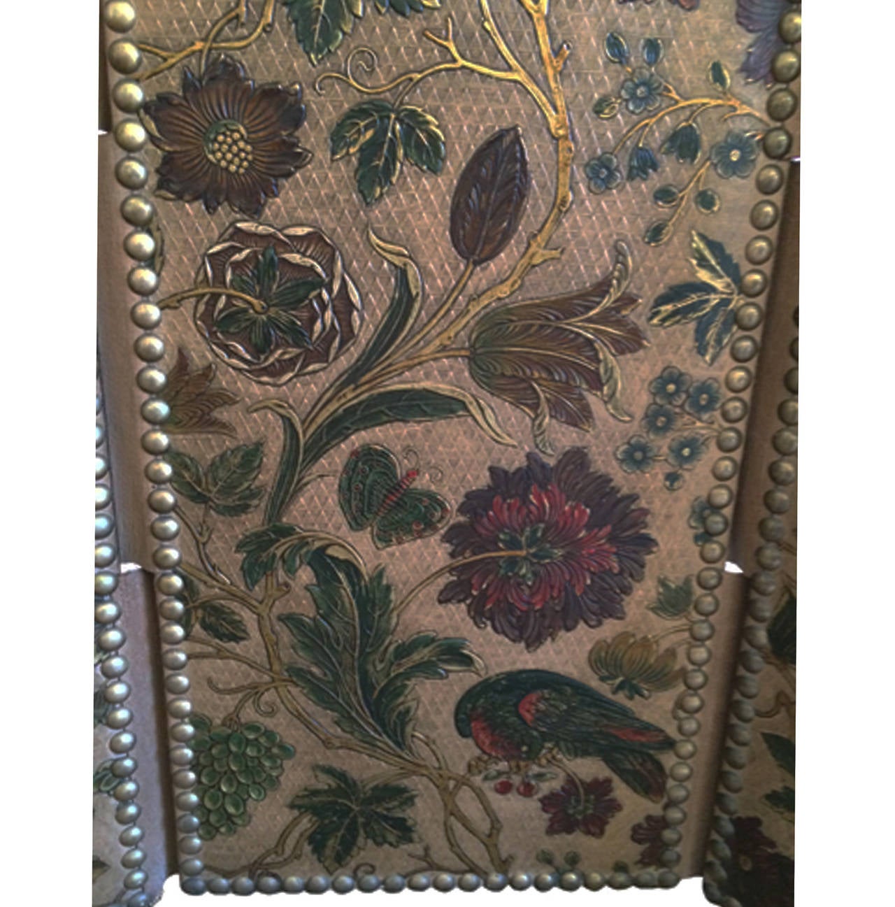 Spanish Tooled Leather Screen