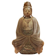 Quan Yen Seated Wood Figure