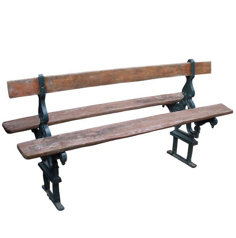 19th Century Pair of French Double-Sided Garden Benches For Sale