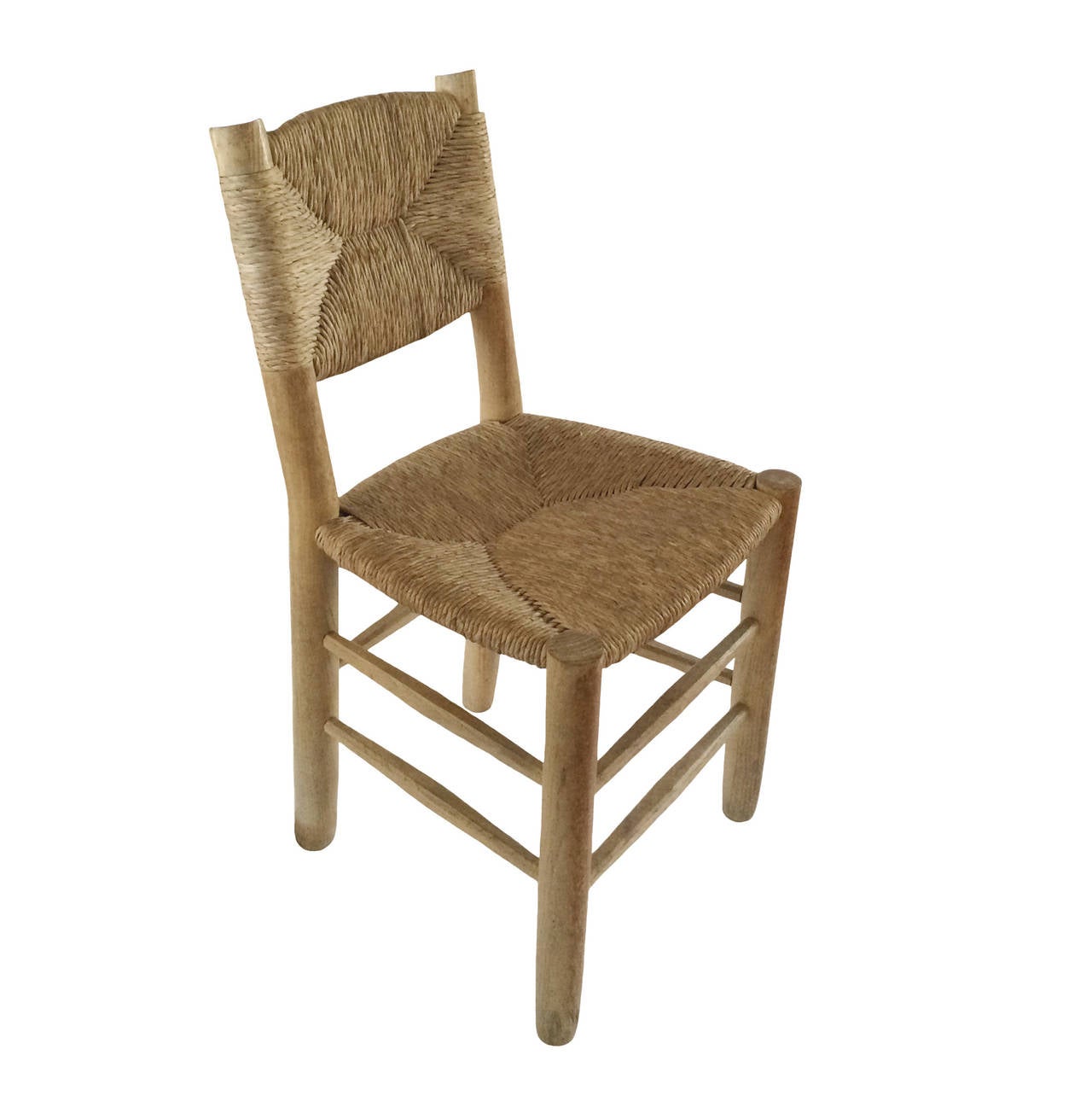 Oak Set of Three Charlotte Perriand Chairs