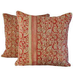 Pair of Antique Kantha Pillows