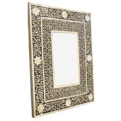 Mid-Century Floral Inlay Mirror