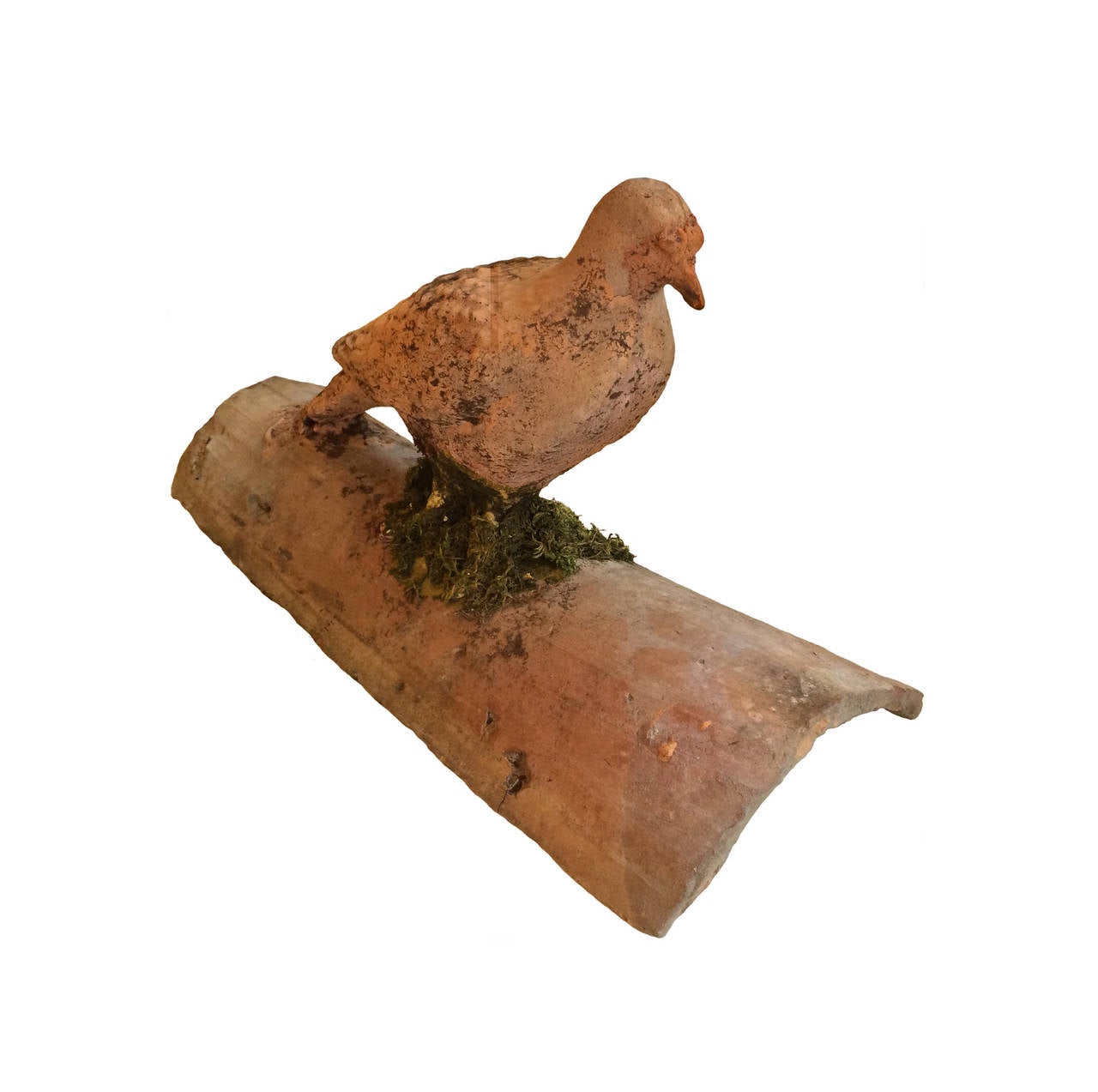 A pair of French pigeon roof tiles; Mid-Century.
Measures: 21