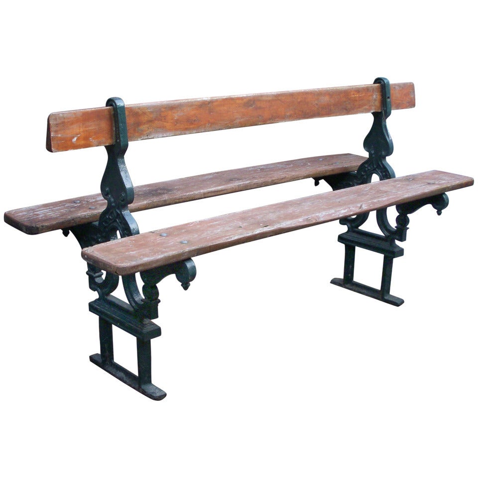 Pair of French Double-Sided Garden Benches For Sale