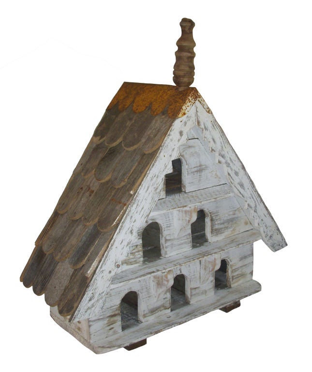 Wood Pair of English Dovecotes