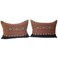 Pair of Antique Ikat Pillows