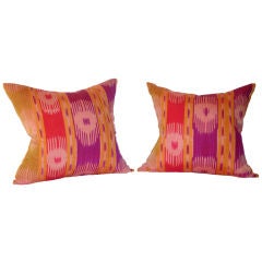 Pair of Silk Ikat Pillows