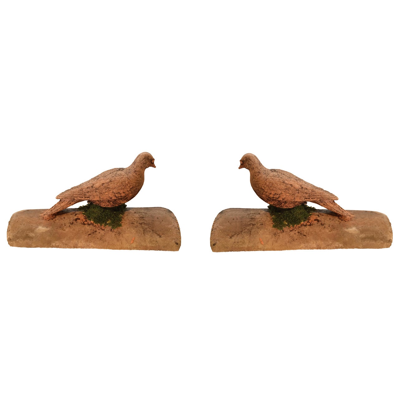 Pair of French Pigeon Roof Tiles