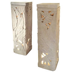 Pair of French Deco Stone Stands