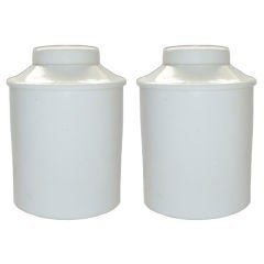 Pair of White Chinese Storage Jars