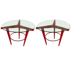 Vintage Pair of French Elliptical Tables