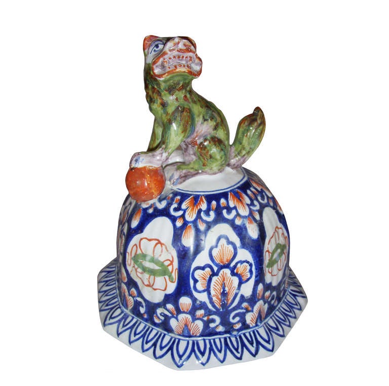 Dutch Pair of 19th Century Covered Delft Vases