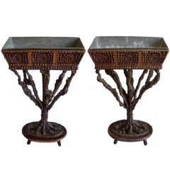 Pair of French Bois Garden Planters