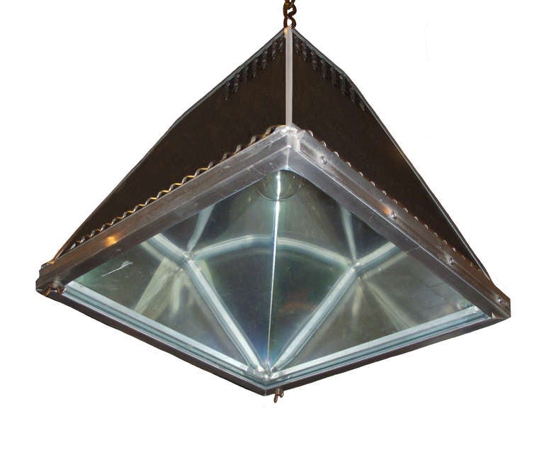 Pair of Mid-Century French Industrial Pendant Fixtures