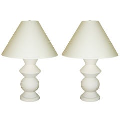 Pair of White Danish Lamps