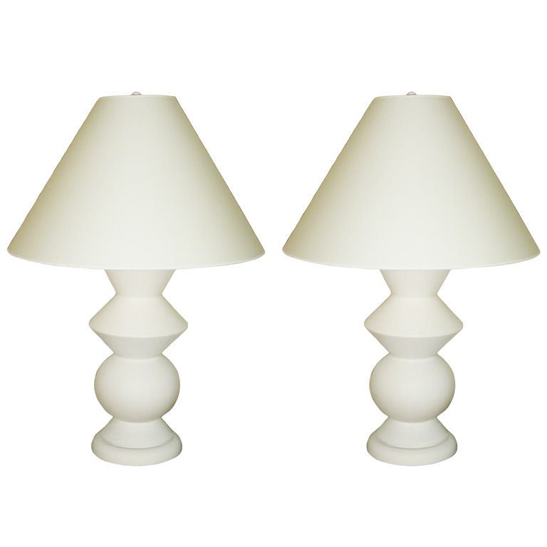Pair of White Danish Lamps