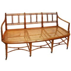 Antique 19th Century English Bamboo Settee