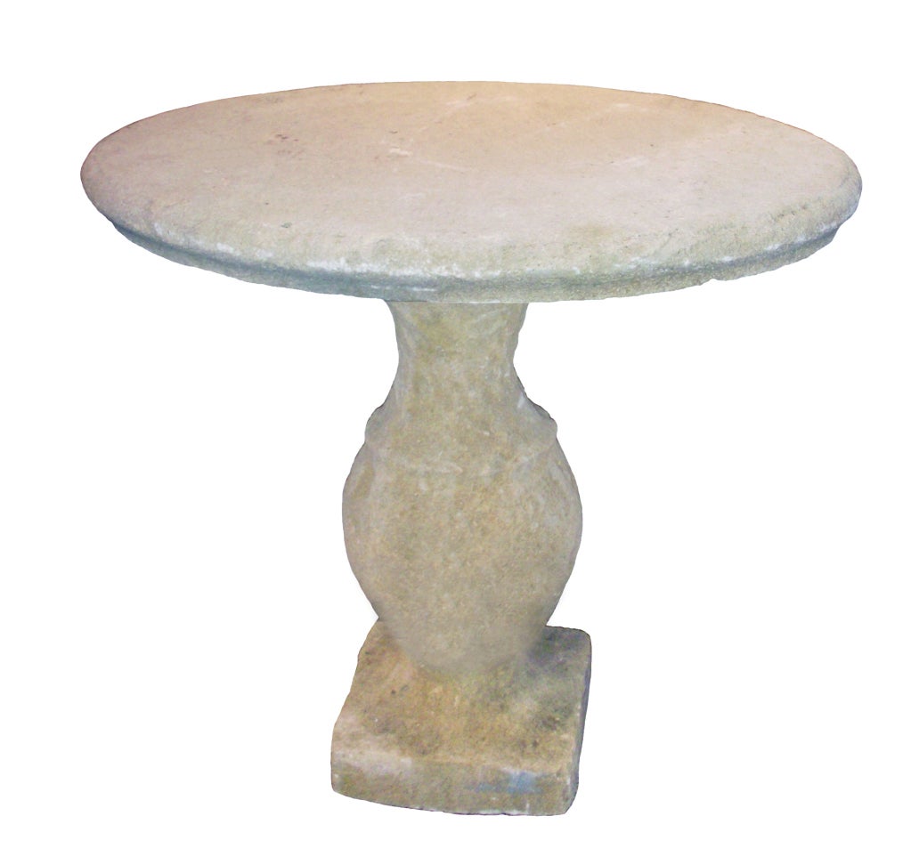 Oval French Stone Garden Table In Excellent Condition In Montecito, CA