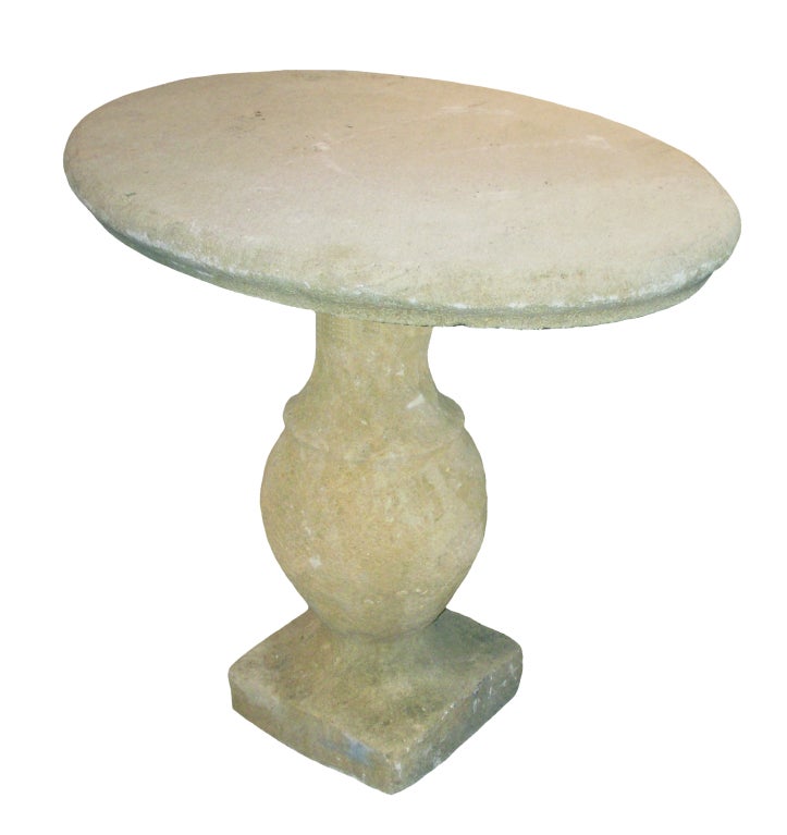 Mid-20th Century Oval French Stone Garden Table