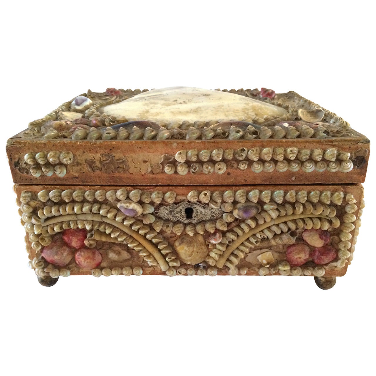 19th Century French Inlay Shell Box