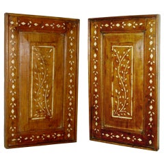 Pair of Teak Inlay Panels