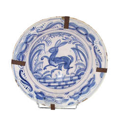 18th Century Blue & White Spanish Bowl