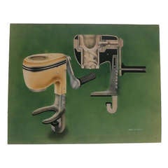 Vintage Industrial Design Rendering, Meat Grinder