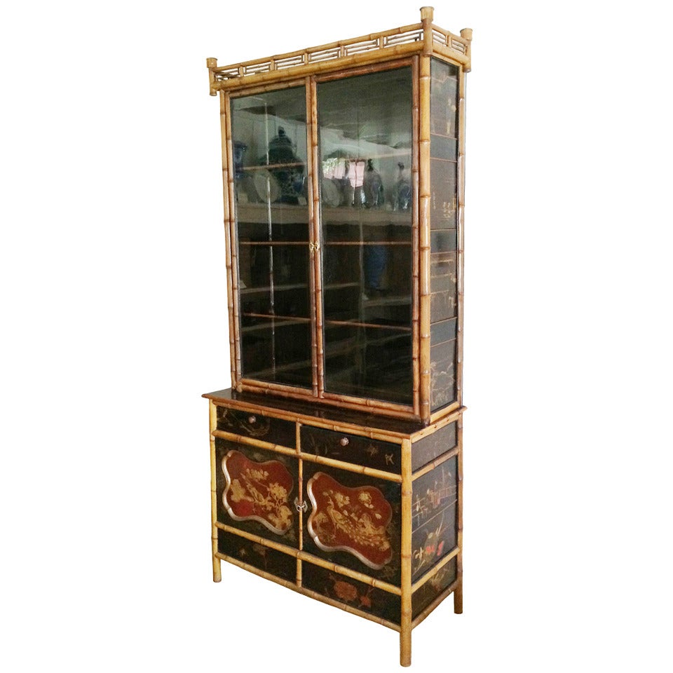 19th Century English Chinoiserie Cabinet