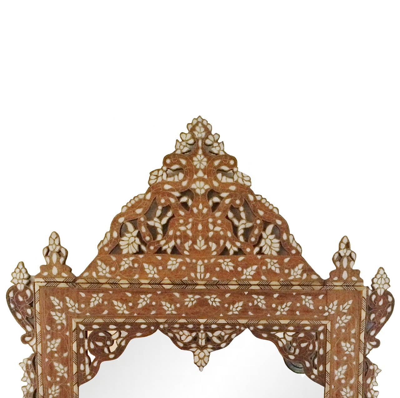 19th Century Syrian Inlay Mirror In Excellent Condition In Montecito, CA