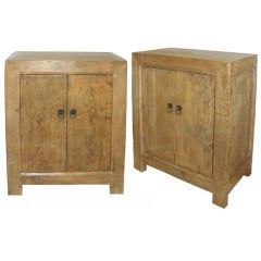 Pair of 19th Century Elm Cabinets