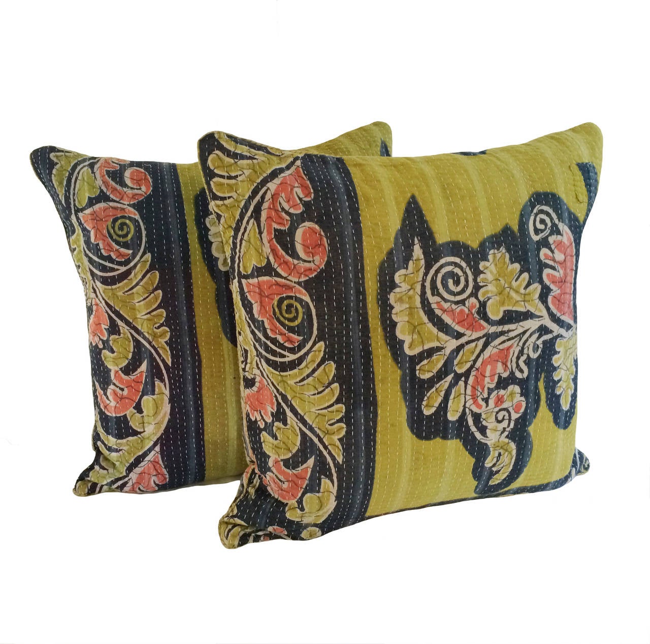 Indian 19th Century Kantha Pillows