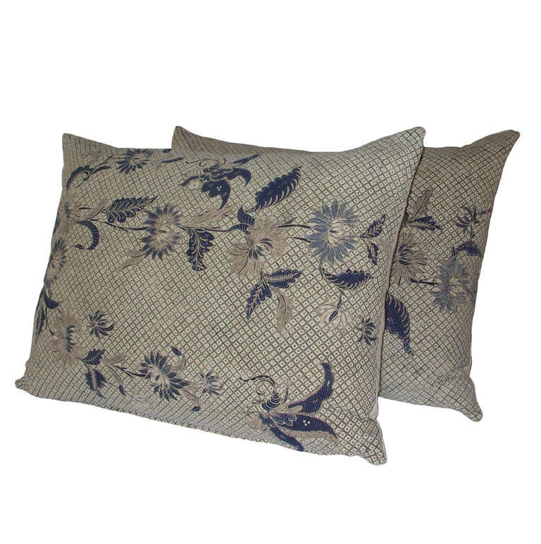 20th Century Pair of 19th Century Indonesian Batik Pillows