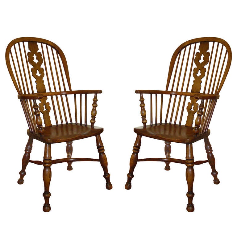Wood 19th Century Set of Windsor Arm Chairs