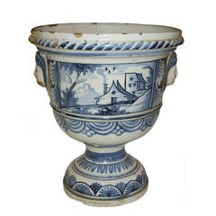 18th Century Blue and White Never Urn
